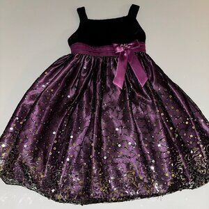 LOVE Girls Size 6 Purple Layered Formal Style Sleeveless Sequined Dress